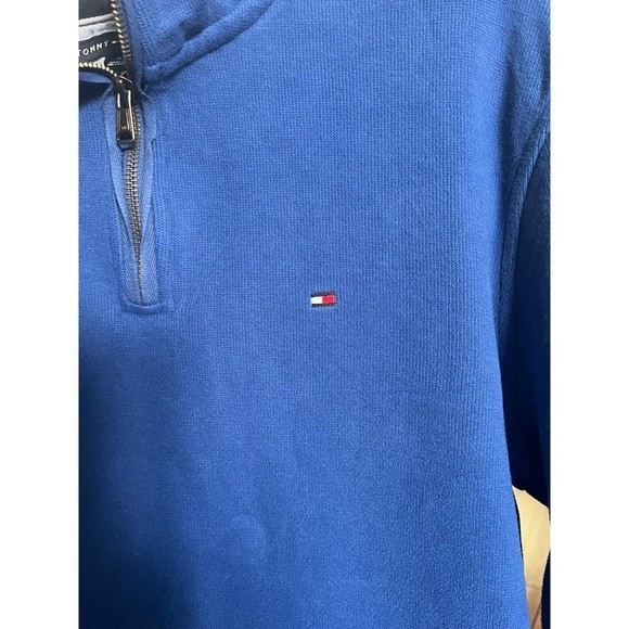 Tommy Hilfiger Quarter Zip Pullover Sweater Medium - Picture 3 of 7